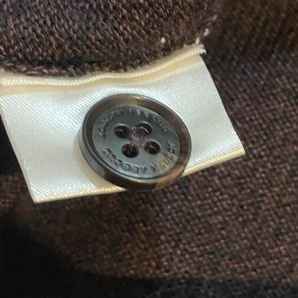 Joseph Abboud Merino Wool Blend Brown Shirt Long Sleeve 1/4 Button Womens Medium - Picture 7 of 8